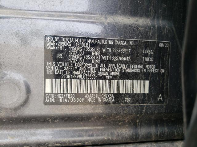 Photo 10 from auction – 2020 TOYOTA RAV4 LE with VIN 2T3G1RFV8LC135831