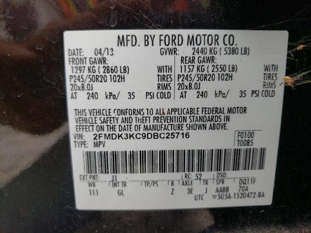 Photo 10 from auction – 2013 FORD EDGE LIMIT with VIN 2FMDK3KC9DBC25716