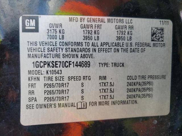 Photo 10 from auction – 2012 CHEVROLET SILVERADO with VIN 1GCPKSE70CF144689
