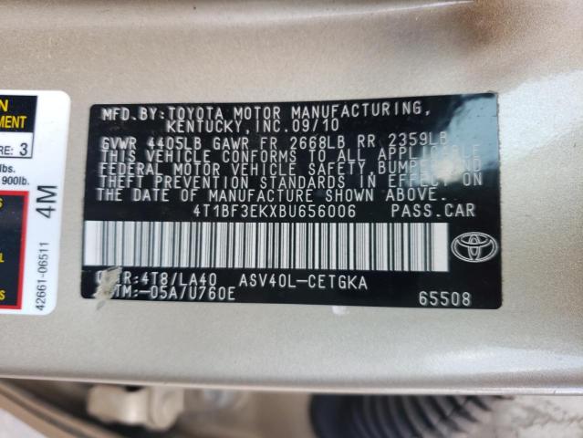 Photo 10 from auction – 2011 TOYOTA CAMRY BASE with VIN 4T1BF3EKXBU656006