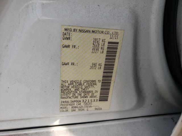 Photo 10 from auction – 2016 NISSAN ALTIMA 2.5 with VIN 1N4AL3AP0GN321533