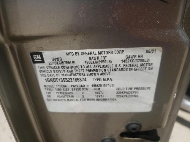 Photo 10 from auction – 2002 CHEVROLET TRAILBLAZE with VIN 1GNDT13S522165374