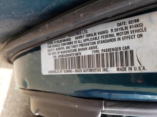 Photo 10 from auction – 1998 SUBARU LEGACY L with VIN 4S3BD4350W7210870