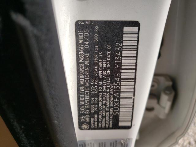 Photo 10 from auction – 2005 BMW X5 3.0I with VIN 5UXFA13545LY13432