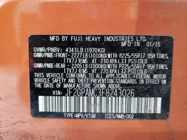 Photo 10 from auction – 2015 SUBARU XV CROSSTR with VIN JF2GPAMC3F8243026