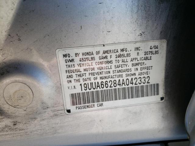 Photo 10 from auction – 2004 ACURA TL with VIN 19UUA66284A042332