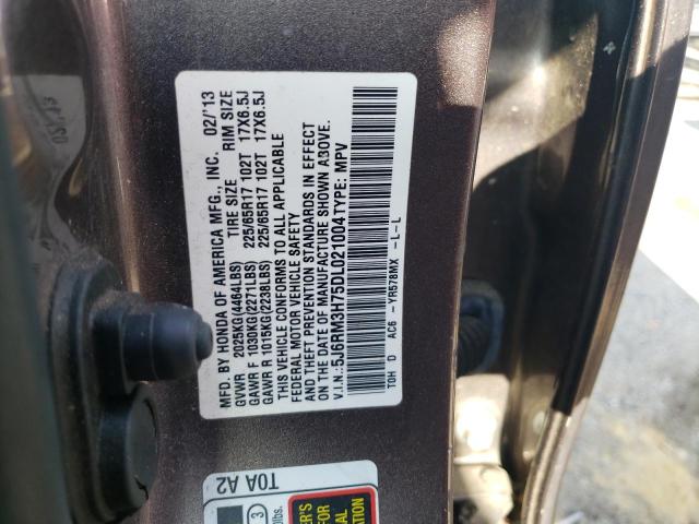 Photo 10 from auction – 2013 HONDA CR-V EXL with VIN 5J6RM3H75DL021004