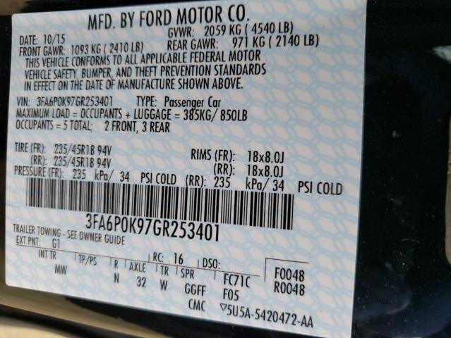 Photo 10 from auction – 2016 FORD FUSION TIT with VIN 3FA6P0K97GR253401
