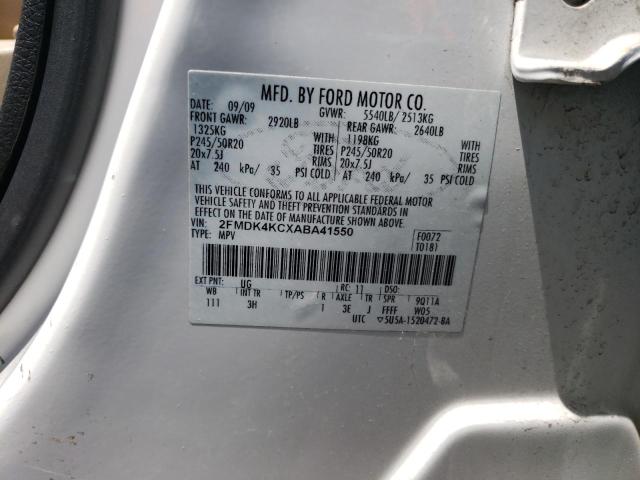 Photo 10 from auction – 2010 FORD EDGE LIMIT with VIN 2FMDK4KCXABA41550