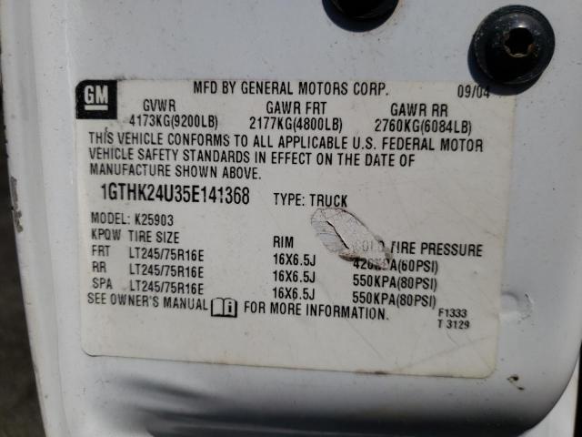 Photo 10 from auction – 2005 GMC SIERRA K25 with VIN 1GTHK24U35E141368