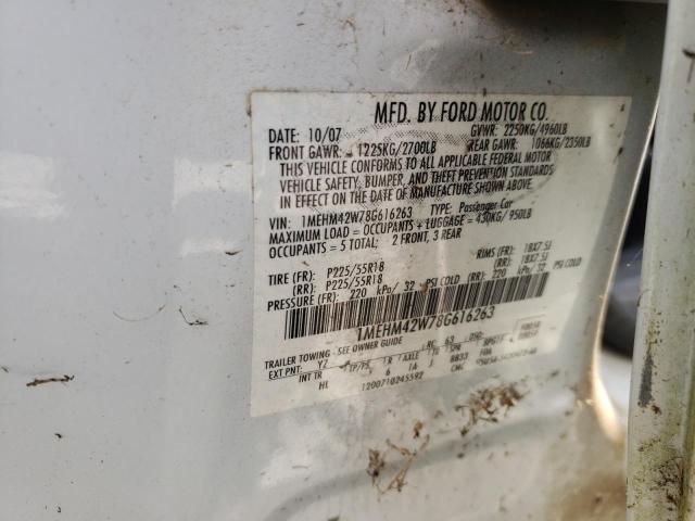 Photo 10 from auction – 2008 MERCURY SABLE PREM with VIN 1MEHM42W78G616263