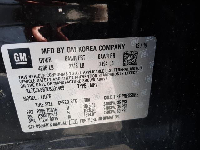 Photo 10 from auction – 2020 CHEVROLET TRAX LS with VIN KL7CJKSB7LB091469