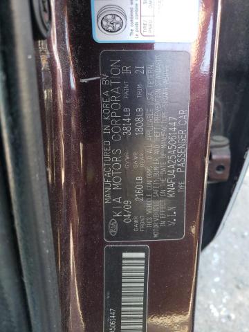 Photo 10 from auction – 2010 KIA FORTE EX with VIN KNAFU4A25A5061447