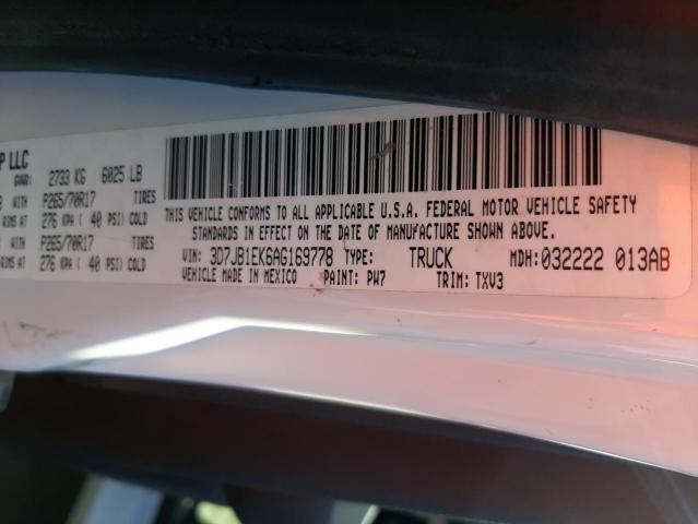 Photo 10 from auction – 2010 DODGE RAM 1500 with VIN 3D7JB1EK6AG169778