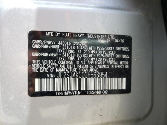 Photo 10 from auction – 2016 SUBARU FORESTER 2 with VIN JF2SJAKC0GH563954