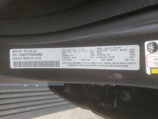 Photo 10 from auction – 2022 RAM 1500 LIMIT with VIN 1C6SRFHT3NN294950