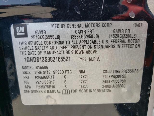 Photo 10 from auction – 2008 CHEVROLET TRAILBLAZE with VIN 1GNDS13S982165521