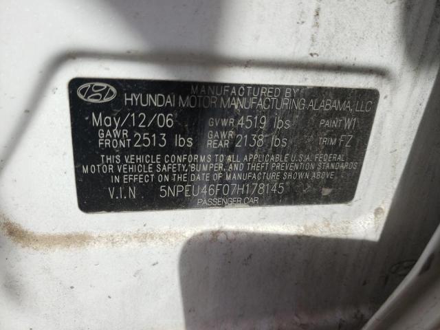 Photo 10 from auction – 2007 HYUNDAI SONATA SE with VIN 5NPEU46F07H178145