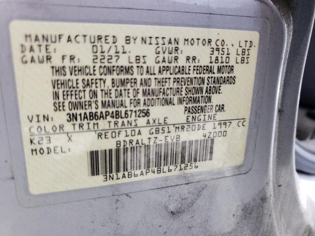 Photo 10 from auction – 2011 NISSAN SENTRA 2.0 with VIN 3N1AB6AP4BL671256