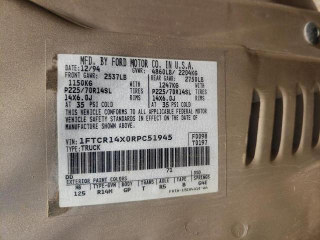 Photo 10 from auction – 1994 FORD RANGER SUP with VIN 1FTCR14X0RPC51945