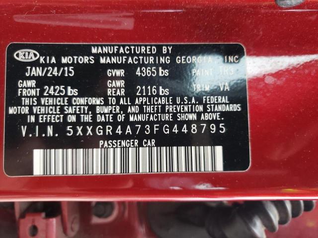 Photo 10 from auction – 2015 KIA OPTIMA SX with VIN 5XXGR4A73FG448795