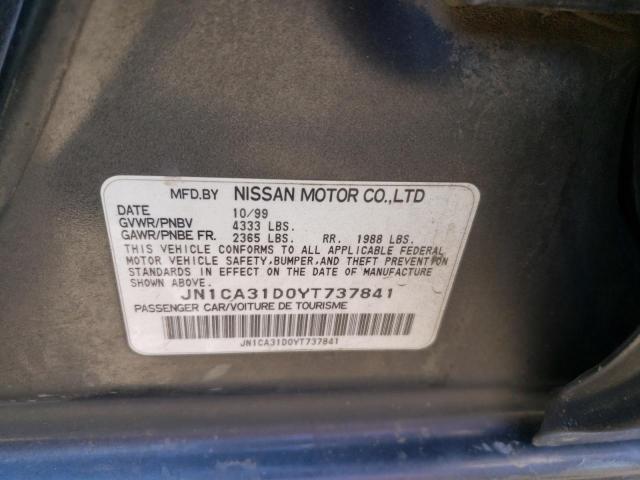 Photo 10 from auction – 2000 NISSAN MAXIMA GLE with VIN JN1CA31D0YT737841