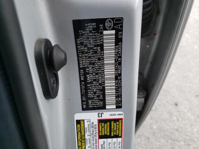 Photo 10 from auction – 2013 TOYOTA COROLLA BA with VIN 2T1BU4EE8DC951244