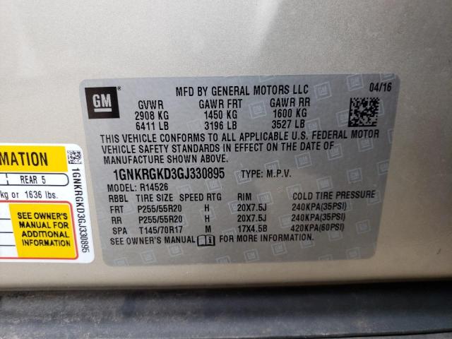 Photo 10 from auction – 2016 CHEVROLET TRAVERSE L with VIN 1GNKRGKD3GJ330895