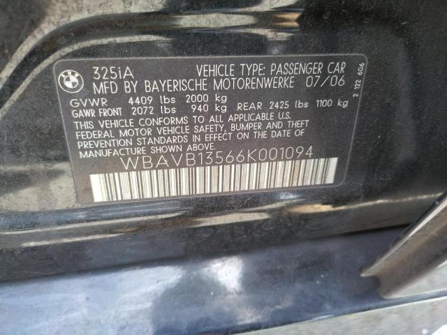 Photo 10 from auction – 2006 BMW 325 I with VIN WBAVB13566K001094