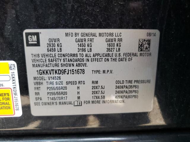Photo 10 from auction – 2015 GMC ACADIA DEN with VIN 1GKKVTKD9FJ151678