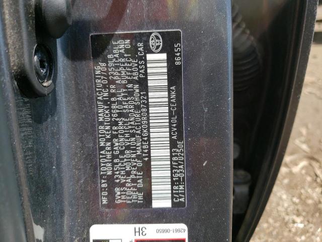 Photo 10 from auction – 2009 TOYOTA CAMRY BASE with VIN 4T4BE46K09R087321