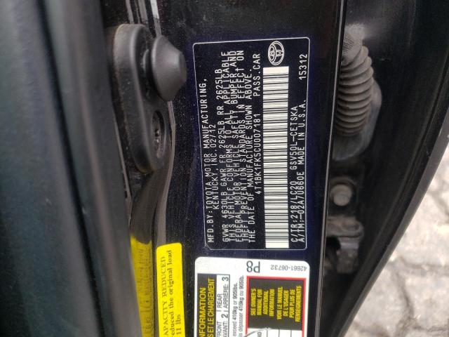 Photo 10 from auction – 2012 TOYOTA CAMRY SE with VIN 4T1BK1FK5CU007181