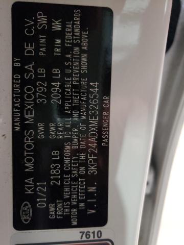 Photo 10 from auction – 2021 KIA FORTE FE with VIN 3KPF24ADXME326544