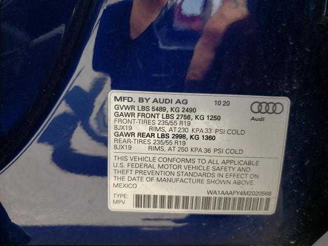 Photo 10 from auction – 2021 AUDI Q5 PREMIUM with VIN WA1AAAFY4M2020566