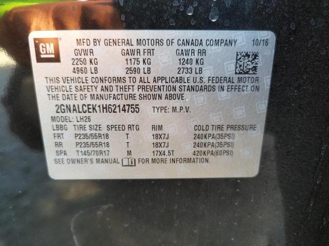 Photo 10 from auction – 2017 CHEVROLET EQUINOX LT with VIN 2GNALCEK1H6214755