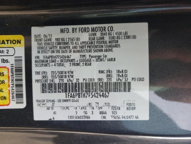 Photo 10 from auction – 2015 FORD MUSTANG with VIN 1FA6P8TH7F5426467
