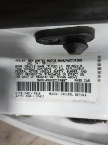 Photo 10 from auction – 2009 TOYOTA COROLLA BA with VIN 1NXBU40E69Z033697