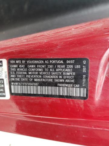 Photo 10 from auction – 2007 VOLKSWAGEN EOS 2.0T L with VIN WVWFA71F97V047687