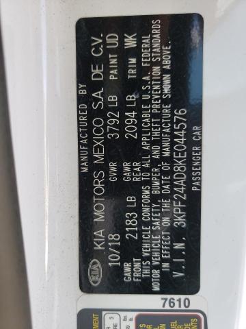 Photo 10 from auction – 2019 KIA FORTE FE with VIN 3KPF24AD8KE044576