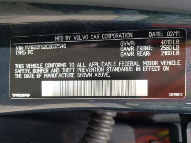 Photo 10 from auction – 2012 VOLVO S60 T5 with VIN YV1622FS2C2037546