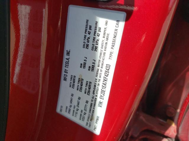 Photo 10 from auction – 2019 TESLA MODEL 3 with VIN 5YJ3E1EA7KF428433