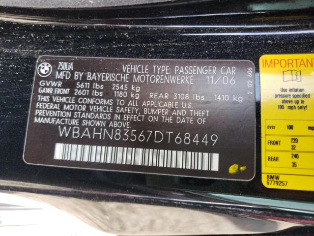 Photo 10 from auction – 2007 BMW 750LI with VIN WBAHN83567DT68449
