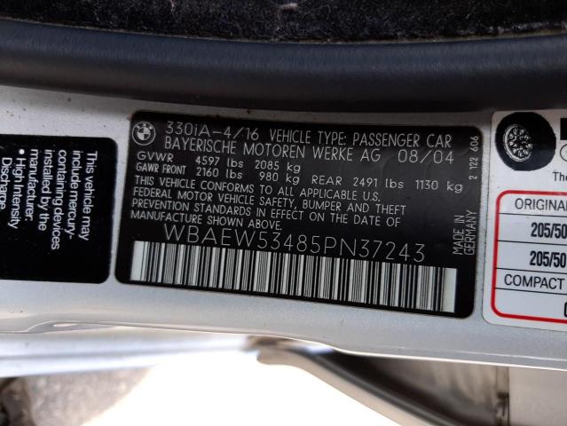 Photo 10 from auction – 2005 BMW 330 XI with VIN WBAEW53485PN37243