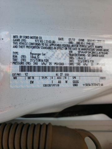 Photo 10 from auction – 2012 FORD FOCUS SE with VIN 1FAHP3K28CL478240