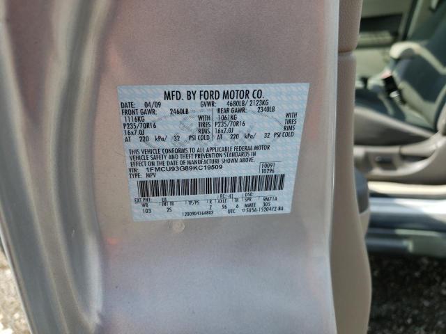 Photo 10 from auction – 2009 FORD ESCAPE XLT with VIN 1FMCU93G89KC19509