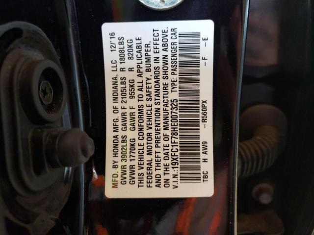 Photo 10 from auction – 2017 HONDA CIVIC EXL with VIN 19XFC1F78HE007325