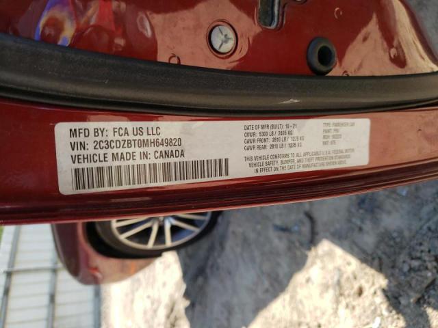 Photo 10 from auction – 2021 DODGE CHALLENGER with VIN 2C3CDZBT0MH649820