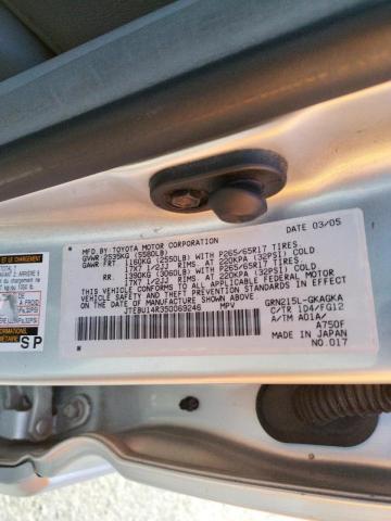 Photo 10 from auction – 2005 TOYOTA 4RUNNER SR with VIN JTEBU14R350069246