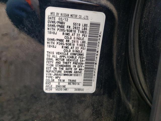 Photo 10 from auction – 2012 INFINITI FX35 with VIN JN8AS1MW6CM155611