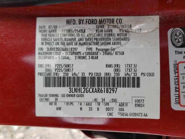 Photo 10 from auction – 2010 LINCOLN MKZ with VIN 3LNHL2GCXAR618297